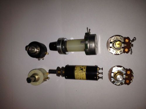 Lot of 5 Vintage Pots, Resistors - Duncan, VanDyke &amp; More - w/1 Counting Switch