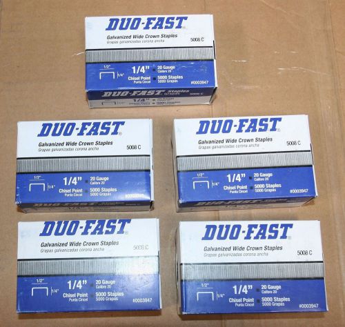 5 boxes Duofast 5008C staples - 5000 per box  EWC5018A, 5020, CS-5000 &amp; HT-550