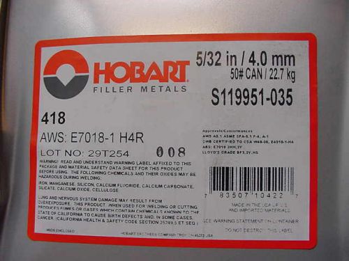 Hobart Hoballoy  7018-1 H4R 5/32&#034; welding rods 50 LB AWS E7018