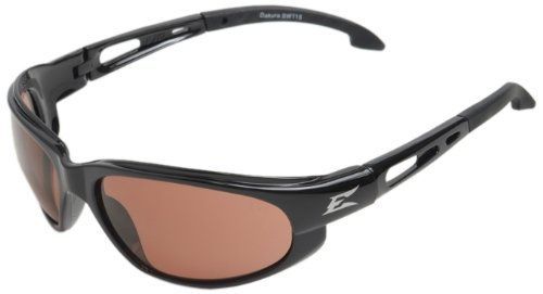 Edge Eyewear SW115 Dakura Safety Glasses, Black with Copper &#034;Driving&#034; Lens
