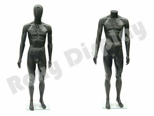 Male Unbreakable Plastic Mannequin Display EggHead Dress Form PS-SM1BKEG