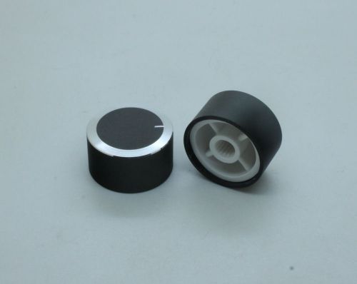 4 x Aluminum Hi-Fi Control Knob Insert Type 20mmDx13mmH Satin Black 6mm Shaft