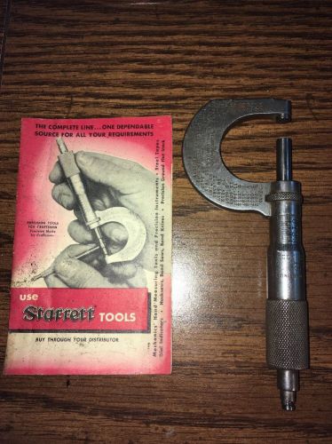 Vintage L. S. STARRETT No.231 Micrometer Caliper W/Instruction Booklet