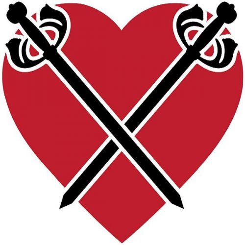 30 Custom Sword Heart Personalized Address Labels