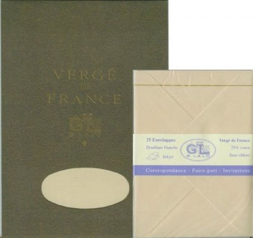 Verge de France G Lalo Champagne Writing Tablet with Envelopes