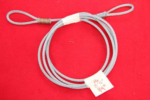 1/4&#034; GALVANIZED WIRE ROPE CABLE 100&#034; (8&#039; - 4 &#034;) w/ Ends / Eye Loops ~ 7 x 19