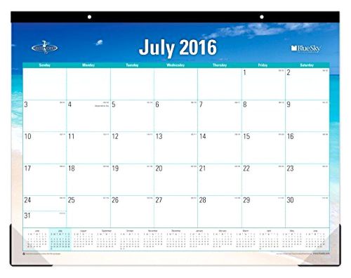 Blue sky 2016 2017 academic year desk pad calendar 22 x 17 endless summer new for sale
