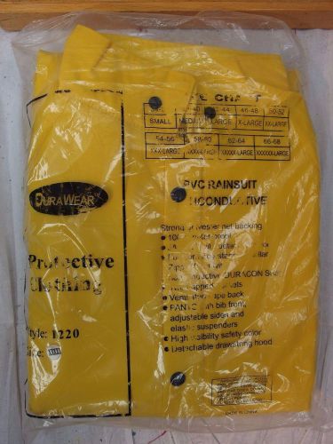 Dura wear pvc non conductive 3 piece pvc rainsuit style 1200 yellow men 4x for sale
