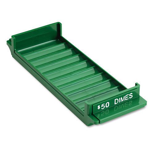 Porta-count system rolled coin plastic storage tray, green for sale