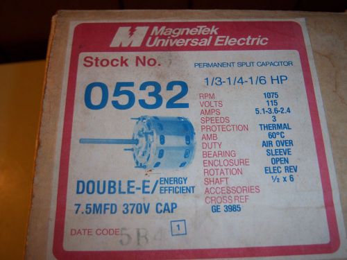 Magneteck universal electric motor 1/3-1/4-1/6 hp with capacitor ge3985 for sale