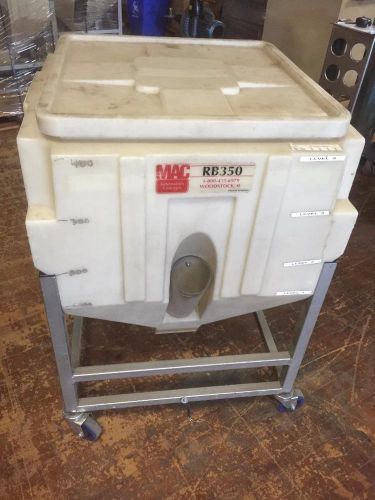 Mac rb350 portable material hopper resin surge bin w/ lid rb-350 plastic used for sale