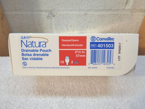 CONVATEC Sur-Fit Natura 2 Piece Drainable Pouch~10 Pack~401503~2 1/4~57mm~NEW
