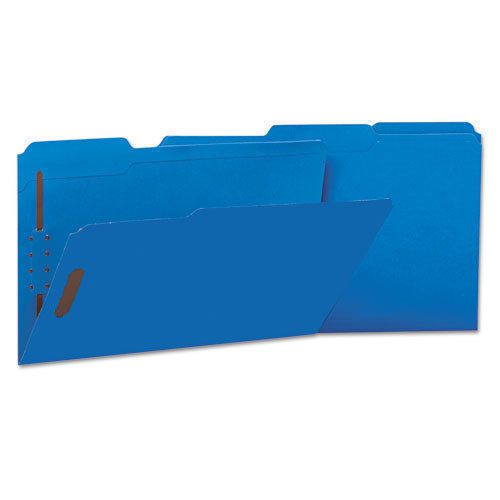 Universal One™ Manila Folders, 2 Fasteners, 1/3 Tab, Legal, Blue, 13525 50/BX