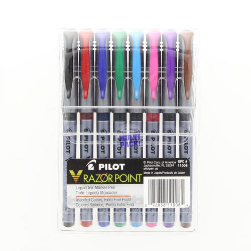 Pilot V Razor Pt Ink Marker EF Asst Colors- 8 Pk