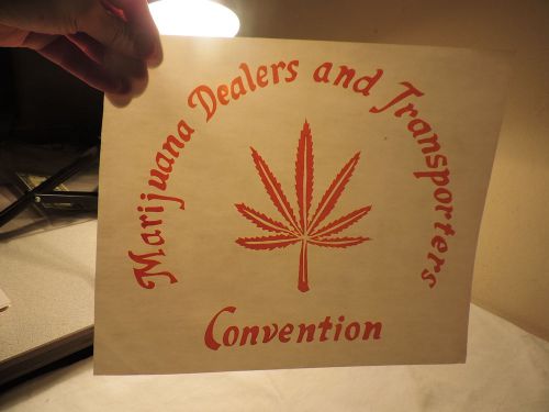 Marijuana&#039;s Dealers Transporters Convention IRON ON ROACH T SHIRT TRANSFER 61a