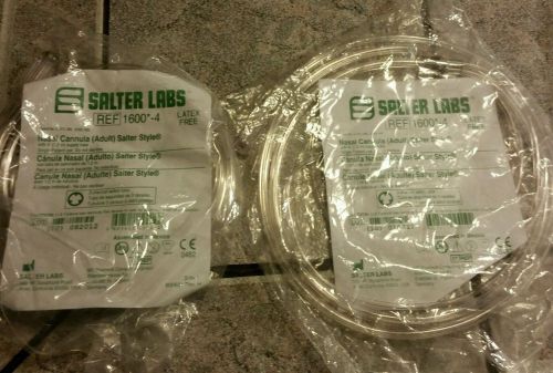 2 NEW Salter Labs REF 1600-4 Adult Oxygen Supply Tube Nasal Cannula 4’