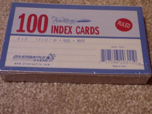 100 index cards (Tradition)by Diversafile &amp; Everett office products (color white