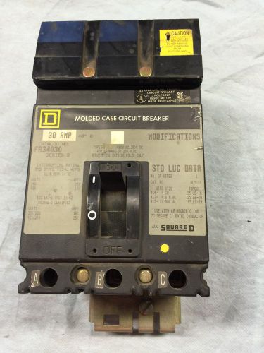 Square d fa34030 i-line circuit breaker 30 amp 3 pole 480 volt series 2 for sale
