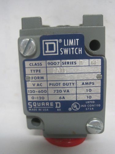 Square D Limit Switch w/o Cat Whisker 9007-B51L 600V 10A Series B USG
