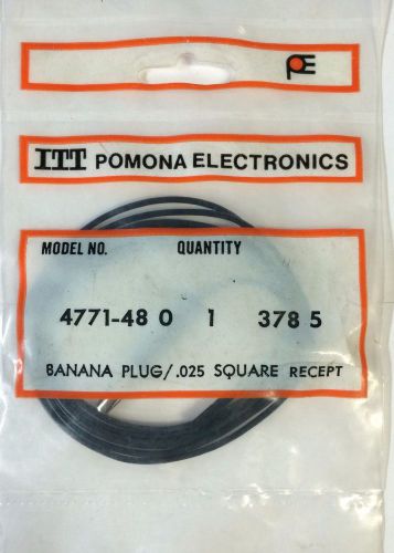 Nib pomona 4771-48 0 patch cord w/ banana plug/.025 square recept for sale