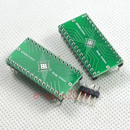 2pcs QFN28 0.4mm 0.5mm to DIP28 pin PCB board Adapter for 5*5 4*4 IC test E25
