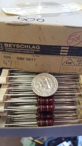 Lot of 20 Vintage Beyschlag Carbon Film Resistor NOS 47 Ohm 5% new old stock