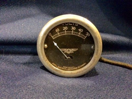 Old Jewell Electrical Instrument Volt Gauge 0-50 Volts Chicago USA