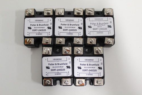 Lot of 6) Potter &amp; Brumfield SSRT-240D25 Solid State Relay 3-32 VDC +Priority SH