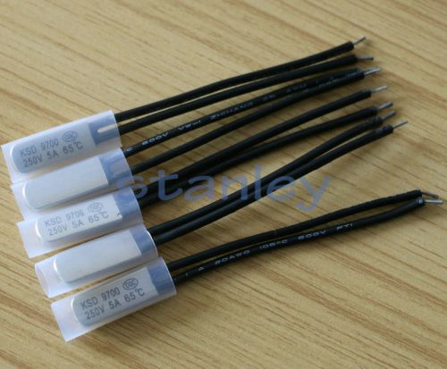 5pcs bimetal temperature switch thermostat 65?c ksd9700 normally closed 250v 5a for sale