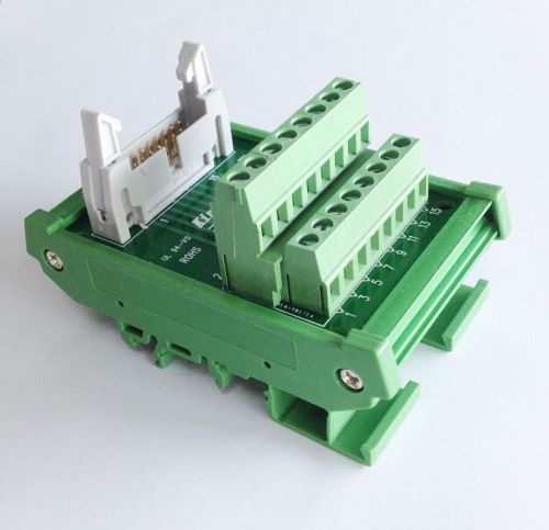 Idc-16 din rail mounted interface module terminal block  plate with housing for sale