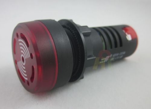 AC 220V 22mm Red LED Flash Alarm Indicator Light Lamp with Buzzer new