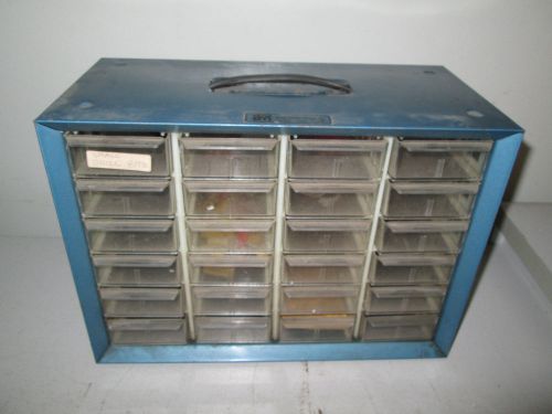 Vintage Akro Mils 24 Drawer Storage Cabinet With Some Parts Inside
