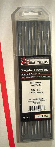 10 Tig Best Weld Tungsten Electrodes 3/32&#034; X 7&#034;   2% Ceriated (EWCe-2)