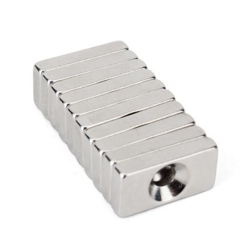 10pcs 20x10x4mm n35 rare earth neodymium magnets strong block cuboid 4mm hole for sale