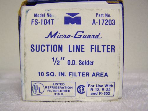 Mueller micro-guard suction line filter model FS-104T.  Part # A-17203