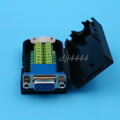 DB15 VGA Female 3 Rows 15 Pin Plug Breakout Terminals Nut Type DIY Connector