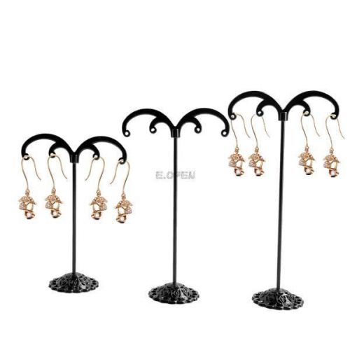 Chic Jewelry Hanger Holder Stand For Earrings Necklace Rings Bracelet Black
