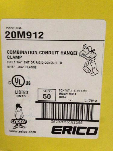 Lot of 50 erico caddy 20m912 combination conduit hanger clamp emt or rigid for sale