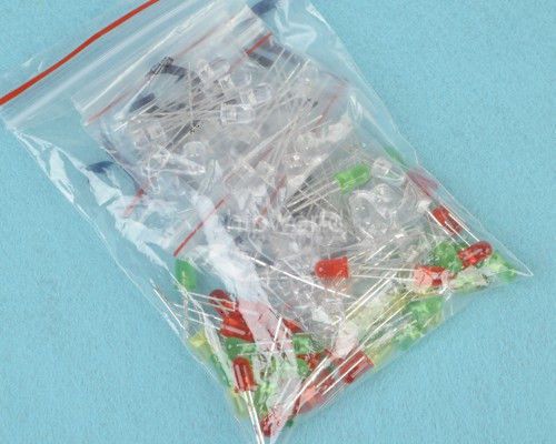 100pcs 5mm led red green yellow white blue 8 kinds total 100 for sale