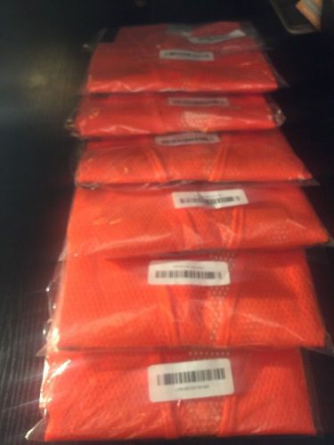Neiko° 53944A High Visibility Neon Orange Safety Vest Reflective Strips Lot 6 Nr