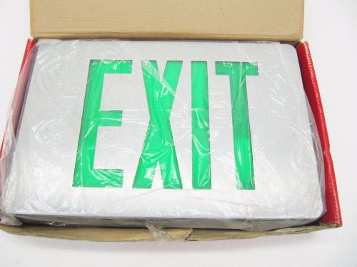 Nib cooper sure-lites cx62g die cast aluminum led exit sign with green letters for sale