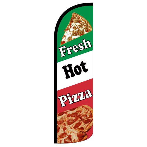 Fresh hot pizza wide windless swooper flag jumbo sign feather banner made /usa for sale