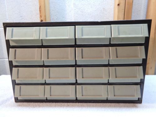 Vintage Akro-Mils 16 Drawer Metal Part Cabinet~Bin~18&#034; x 11&#034; x 11&#034;
