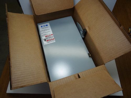 Eaton 3 phase 60a 240v single-throw disconnect switch dg322ngb nib w/3 50a fuses for sale