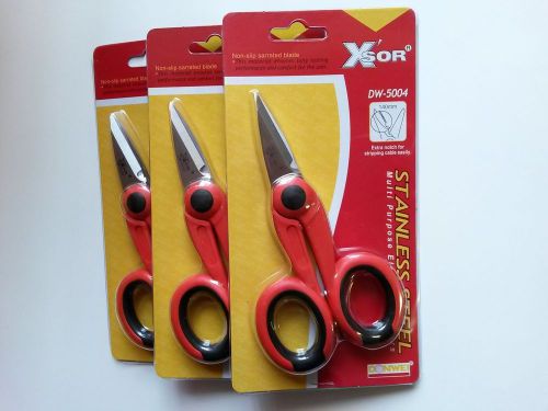 3pcs DONWEI DW-5004 X&#039;SOR Multi-Purpose Electric Scissors 5 1/2&#034; , Cutting Notch