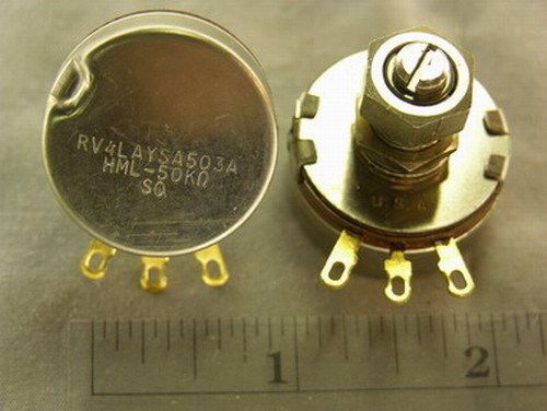 1 Mil-Spec Centralab RV4LAYSA503A 50K 1/4&#034; Locking Shaft Potentiometers