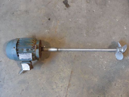 Toshiba 1hp motor w/ stainless 29&#034; 3 blade mixing shaft #911802 fr:145t used for sale