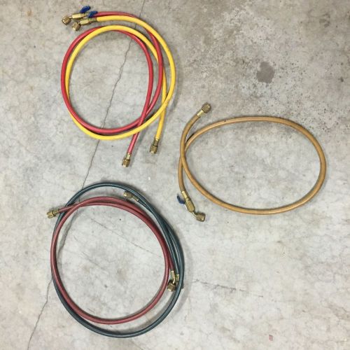 5 yellow jacket 1/4&#034; plus ii charging hoses, compact ball valves for sale
