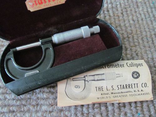 Vintage L.S. Starrett Micrometer Caliper with Case &amp; Instructions*