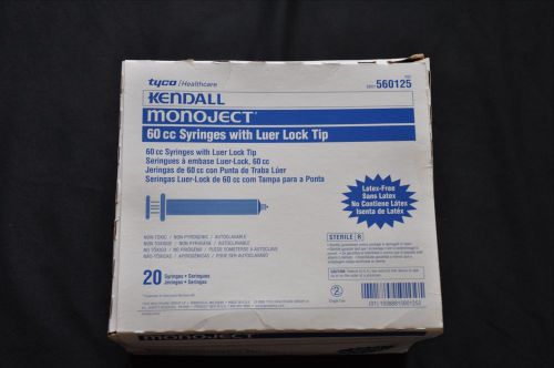 Kendall Monoject 60 cc Syringes with Luer Lock Tip, 20 Syringes, 560125